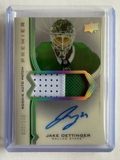 2020-21 UD Premier JAKE OETTINGER Acetate Rookie Patch Auto /149 BEAUTY!