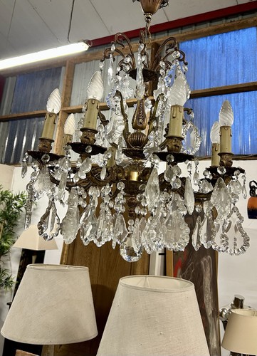 Ancien lustre cage pampilles - a,