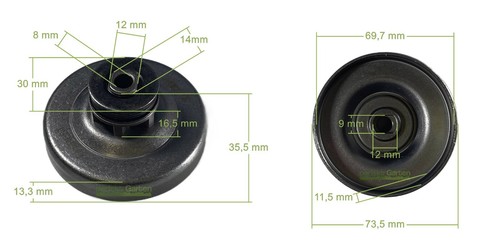 Pignon 6 dents - 3/8",