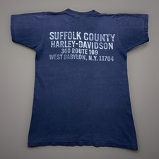 Vintage 70s Harley Davidson Eagle Biker Logo Babylon New York Shirt Size Small