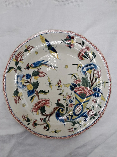 Assiette ancienne faïence - assiette,