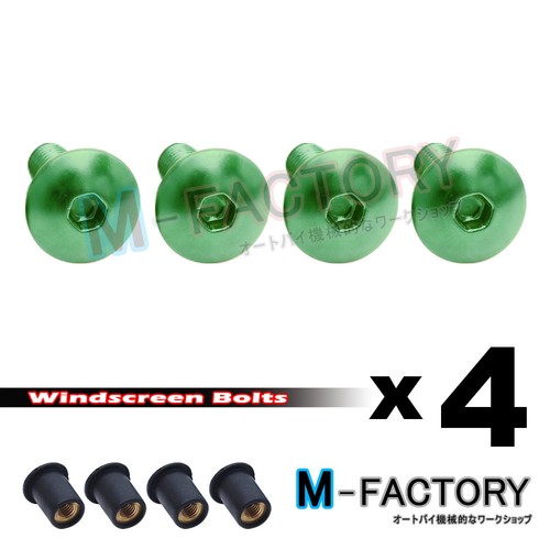 Green windscreen bolts screws - green,