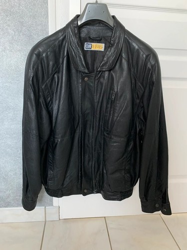 Blouson cuir noir taille - blouson,