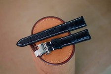 Handmade black Longines strap Longines band size 20/18 (or any size 19 21 22)