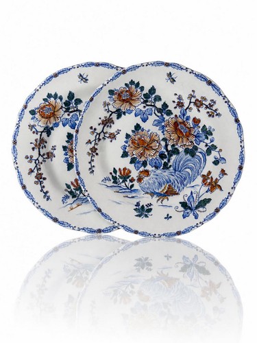 Paire assiettes anciennes - d’assiettes,