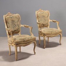 Chaises Anciennes Style Baroque Hêtre Courbé du XXe Siècle Originales