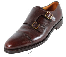 JOHN LOBB Hickory Brown Leather Men's Double Monk-Strap WILLIAM Loafers 8E 9US