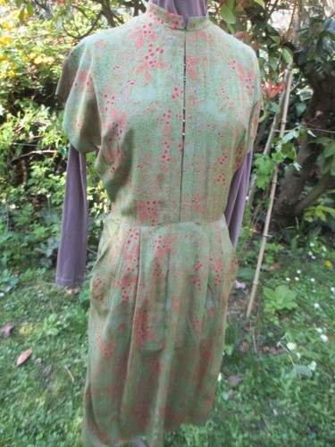 Robe soie imprimée ancienne