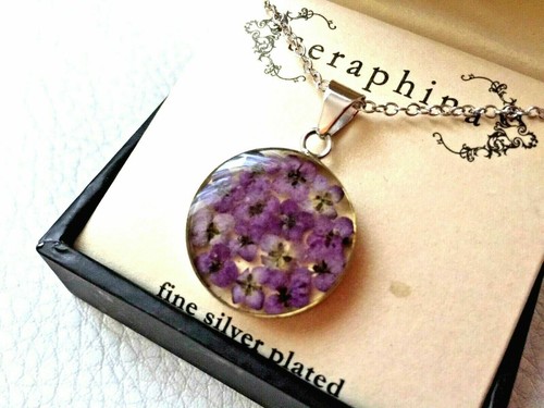 Collier fleur violet mauve - fleur,