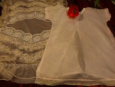 vintage lot for dolls dolls celluloid 1950s dress background and nylon cover