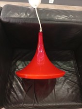 Large Vintage 70s Holmegaard Red Opaline Glass Ceiling Light Space Age UFO