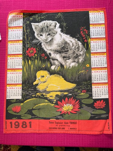 Torchon ancien calendrier - , 1981