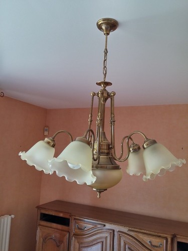 Lustre vintage laiton - , massif
