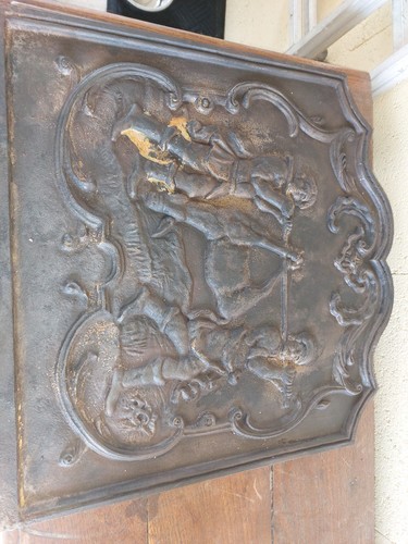 Plaque fonte cheminée - fonte,