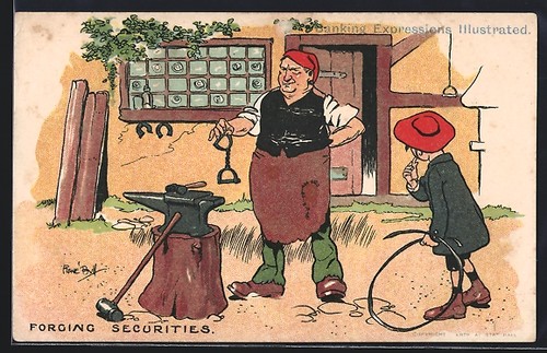 Carte postale forgeron avec