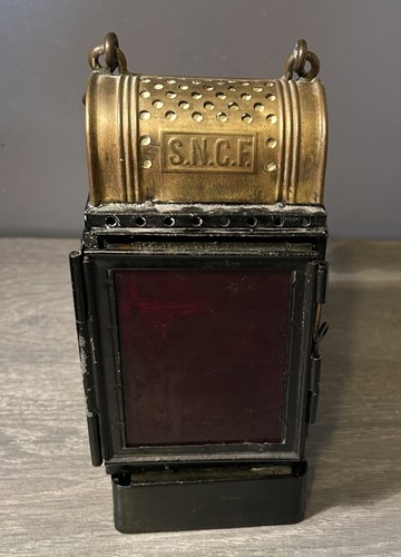 Lampe lanterne sncf tôle - sncf,