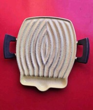 Gril à viande vintage Tostador Le Creuset en fonte émaillée Jaune Raymond Loewy