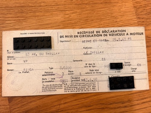 Document administratif simca - document,