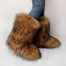 Winter Fluffy Faux Fox Fur Boot Plush Warm Boots Luxury Furry Fur Bottes Fashion