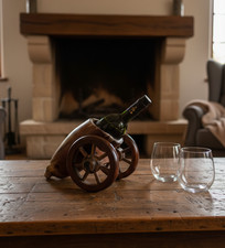 Porte-bouteille en bois artisanal, Décoration de chariot de bar rustique
