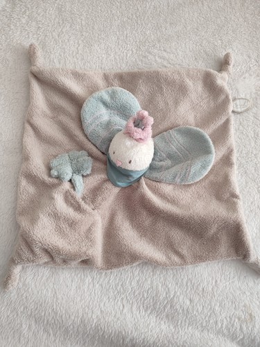 Doudou plat oiseau gris bleu - gris,