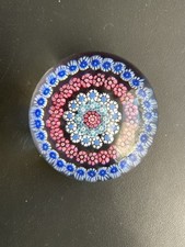 Baccarat Signed Crystal and Millefiori Sulphide Paper Press