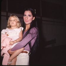 Cher holding Chastity 1970's Original 2.25 x 2.25 Photo Transparency Stamped