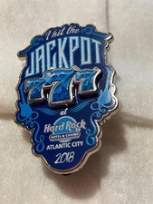 Hard Rock Cafe Pin Atlantic City Blue Jackpot 777 ~ I Hit the Jackpot 
