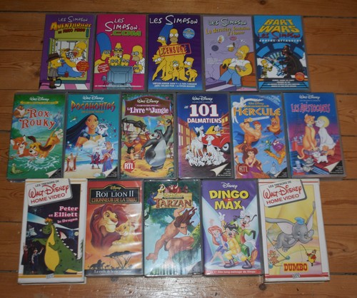Lot x16 vhs dessins - lot, animés