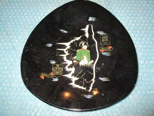 Assiette faïence noire émaux - assiette,