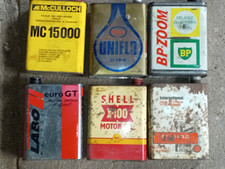 Lot de 6 bidons d'huile collection automobilia déco garage