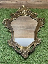 Miroir ancien bronze massif Rococo?  Art Nouveau 55×35 cm – verre d’époque