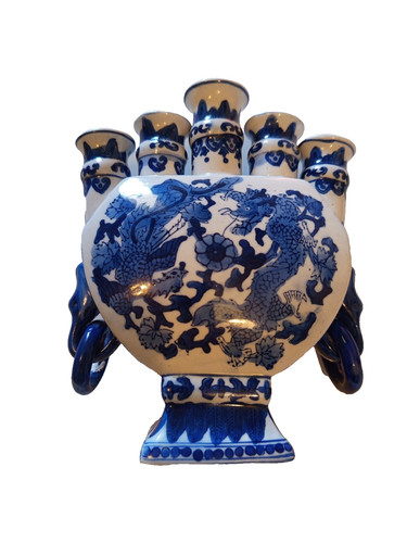 Vase chinois bleu - , et