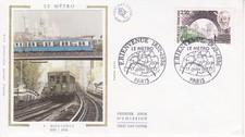 Enveloppe 1er jour Métro Fulgence Bienvenüe et le Métro 1987 Soie FDC 2