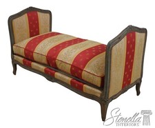 65732EC: Antique French Louis XV Painted Finish Down Seat Chaise Lounge