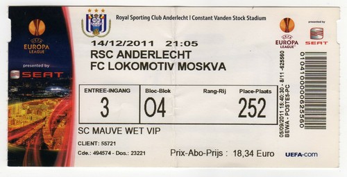 Ticket rsc anderlecht - ticket, ec