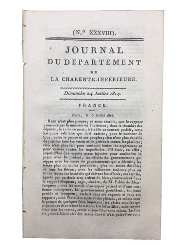 Presse charente maritime 1814 - presse,