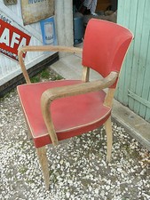 FAUTEUIL ancien skai rouge 