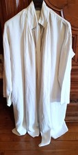 Antique Large White Linen Buttonless Shirt / Biaude