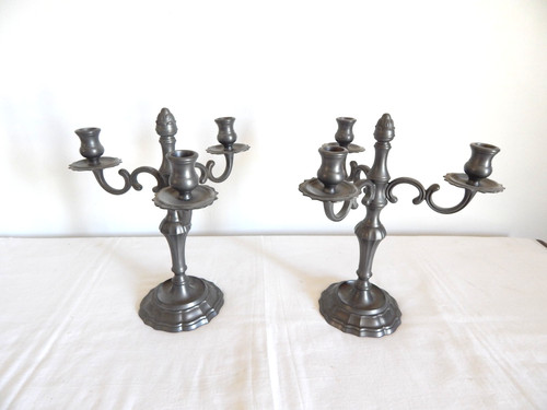 Paire anciens bougeoirs - anciens,