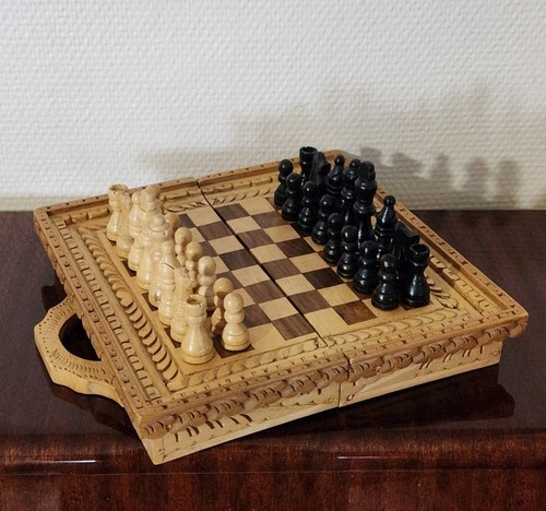 Jeu échecs bois sculpté - d'Échecs,