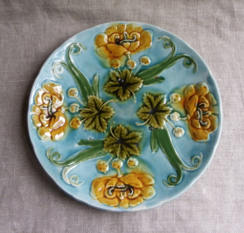 Ancienne assiette barbotine - en,