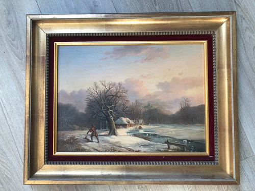 Ancien tableau hsp scène - ancien,