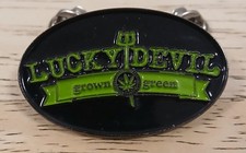 ?LUCKY DEVIL?BRAND? Marijuana Pot Green Leaf Pin 