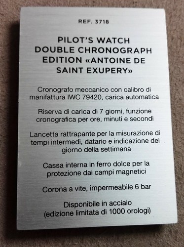 Iwc display ref - ref.3718, pilot's