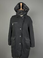 BNWT COP COPINE Black Noir Manteau Wool Hooded Over Coat Size 36 Small