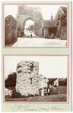 France, Saint-Vérin, castle ruins vintage silver printSet of 2 photos