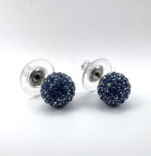 Boucles d'oreilles Swarovski pavés de cristaux bleus