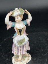 Antique Meissen Figure Bare Foot Farm Girl  