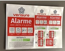 🚨autocollants VERISURE alarme, Plaque de 7 Autocollants Authentique 2025 NEUF